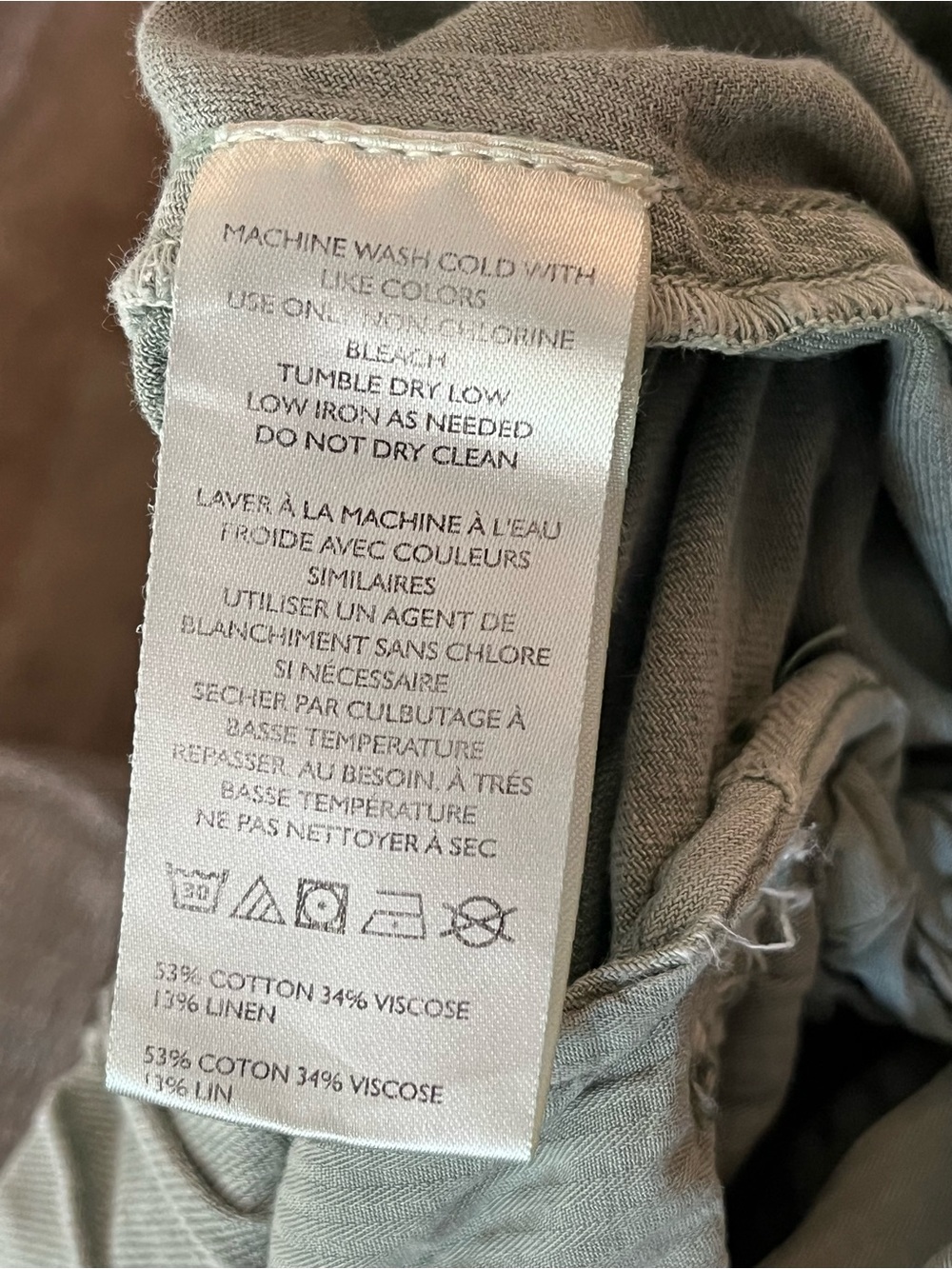 FREE PEOPLE “Big Sky” parachute cargo pants; sz LARGE;SLOUCHY, army GREEN, read! - Picture 7 of 8